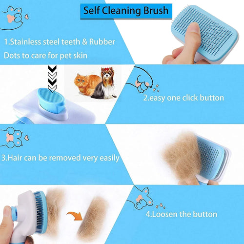 Spazzola per la rimozione dei peli di cani e gatti, pettine per la toelettatura e la cura di cani a pelo lungo, rimuove i peli, spazzola per la pulizia e il bagno, accessori per cani.